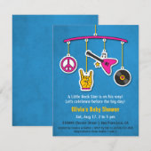 Peace Music Guitar Rock and Roll Baby shower Kaart (Voorkant / Achterkant)
