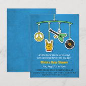 Peace Music Guitar Rock en Roll Baby Shower Kaart (Voorkant / Achterkant)