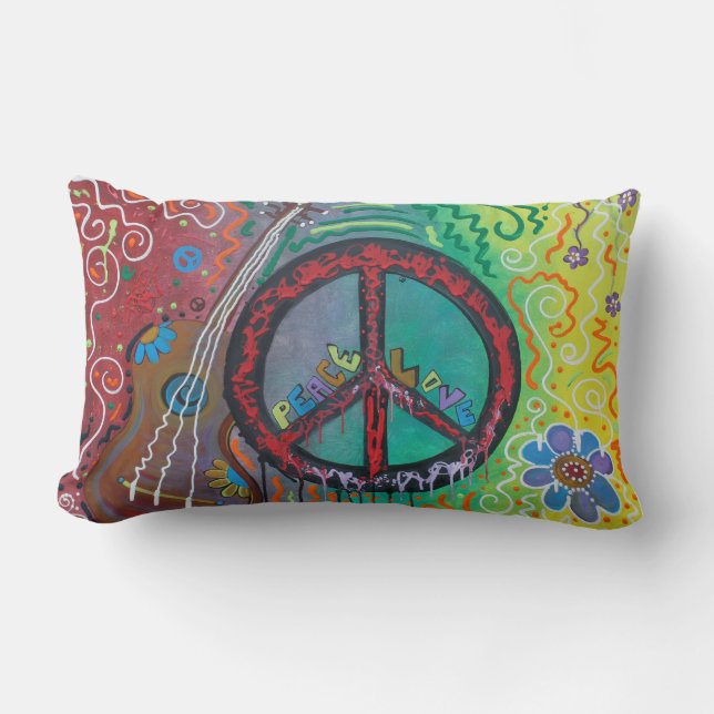 Peace N Love American Mo Jo Pillow Kussen (Voorkant)