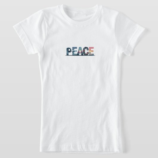 PEACE – Nature-Inspired Artistic Typography Design T-shirt (Laagn)