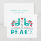 PEACE Nordic Folk Art geïnspireerd op persoonlijke Feestdagenkaart (Voorkant / Achterkant)