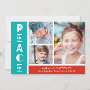 Peace Nordic Folk Art Photo Holiday Card Feestdagenkaart