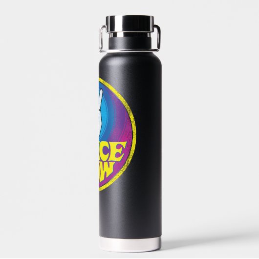 Peace Now Groovy Retro Hippie Style Paz Ahora Waterfles (Achterkant)