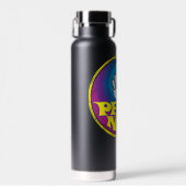 Peace Now Groovy Retro Hippie Style Paz Ahora Waterfles (Voorkant)