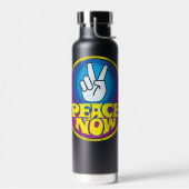 Peace Now Groovy Retro Hippie Style Paz Ahora Waterfles (Links)