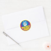 Peace Now Groovy Retro Hippie Style Peacesign Ronde Sticker (Envelop)