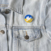 Peace Now I Stand With Ukraine Flag Button (In situ)