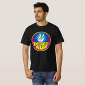 Peace Now Retro Button T-shirt (Voorkant volledig)