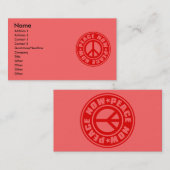 PEACE_NOW VISITEKAARTJE (Voorkant / Achterkant)