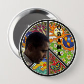 PEACE OBAMA RONDE BUTTON 4,0 CM (Voorkant /achterkant)