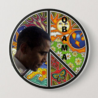 PEACE OBAMA RONDE BUTTON 4,0 CM