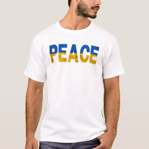 PEACE – Oekraïense vlag typografie ontwerp T-shirt