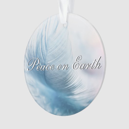 Peace of Earth White Feather Ornament (voorkant)
