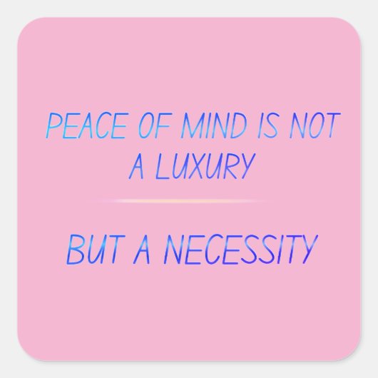 Peace of mind vierkante sticker (Voorkant)