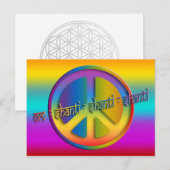 PEACE OM SHANTI | lineair gekleurd Briefkaart (Voorkant / Achterkant)