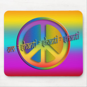 PEACE OM SHANTI   lineair gekleurd Muismat