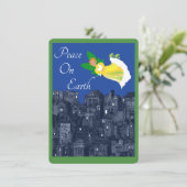 Peace on Earth Angel met Dove Flat Kaart (Staand voorkant)