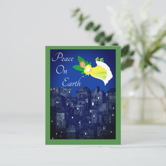Peace on Earth Angel met Dove Flat Kaart (Staand voorkant)