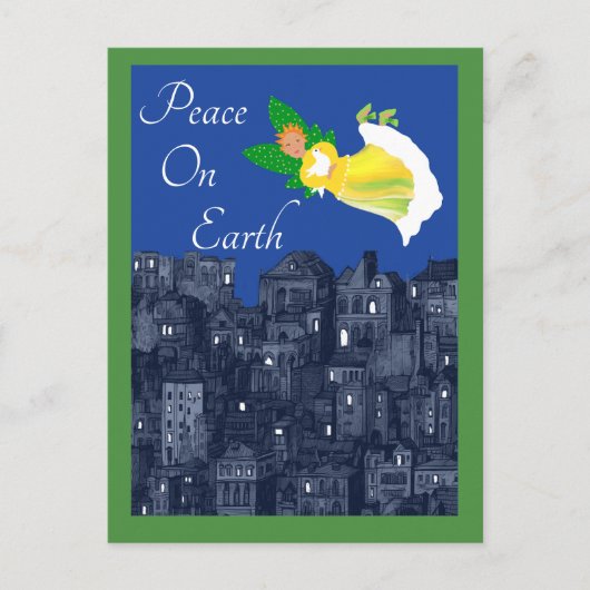 Peace on Earth Angel met Dove Flat Kaart (Voorkant)