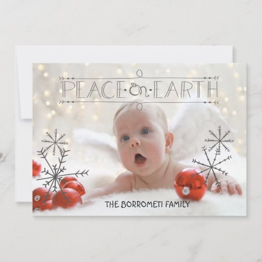 Peace on Earth Angelic One Photo Express Card Feestdagenkaart (Voorkant)