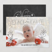 Peace on Earth Angelic One Photo Express Card Feestdagenkaart (Voorkant / Achterkant)