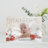 Peace on Earth Angelic One Photo Express Card Feestdagenkaart (Staand voorkant)