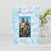 Peace on Earth Blue Violet Personalized Holiday C Kaart (Staand voorkant)