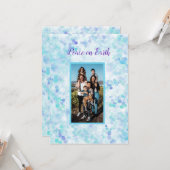 Peace on Earth Blue Violet Personalized Holiday C Kaart (Voorkant / Achterkant in situ)