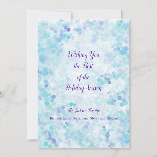 Peace on Earth Blue Violet Personalized Holiday C Kaart (Achterkant)