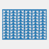 Peace on Earth Blue White Dove Pattern Inpakpapier Vel (Voorkant 2)