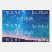 Peace on Earth Blue White Dove Pattern Inpakpapier Vel (Voorkant)