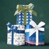 Peace on Earth Blue White Dove Pattern Inpakpapier Vel