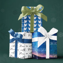 Peace on Earth Blue White Dove Pattern