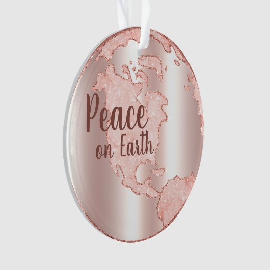 Peace on Earth Blush Roze Kerstboom Ornament (voorkant)