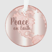 Peace on Earth Blush Roze Kerstboom Ornament (voorkant)
