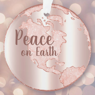 Peace on Earth Blush Roze Kerstboom Ornament