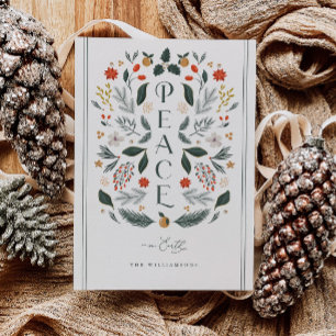 Peace on Earth Botanische Kerstvakantie Kaart