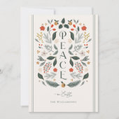 Peace on Earth Botanische Kerstvakantie Kaart (Voorkant)