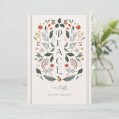 Peace on Earth Botanische Kerstvakantie Kaart (Staand voorkant)