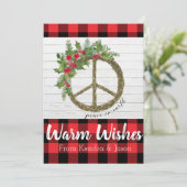 Peace on Earth Buffalo met kerstkaart (Staand voorkant)