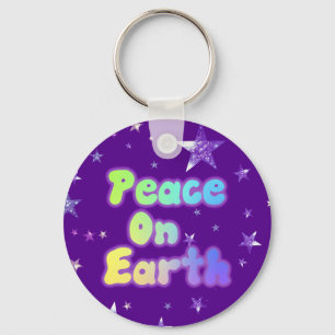 Peace on Earth Button Sleutelhanger