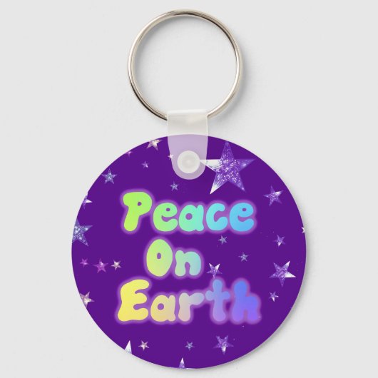 Peace on Earth Button Sleutelhanger (Voorkant)