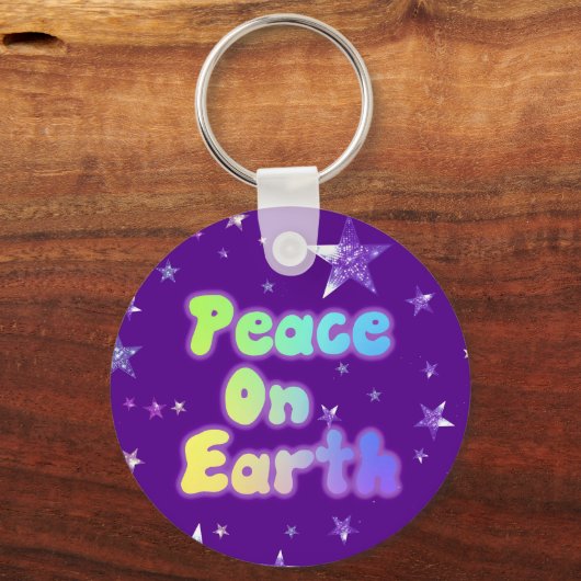 Peace on Earth Button Sleutelhanger (Voorkant)