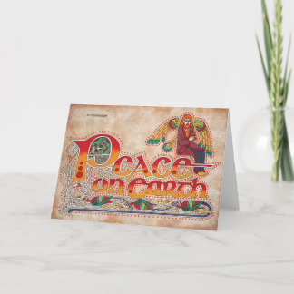 Peace on Earth Celtic Irish Crhistmas Card Feestdagen Kaart
