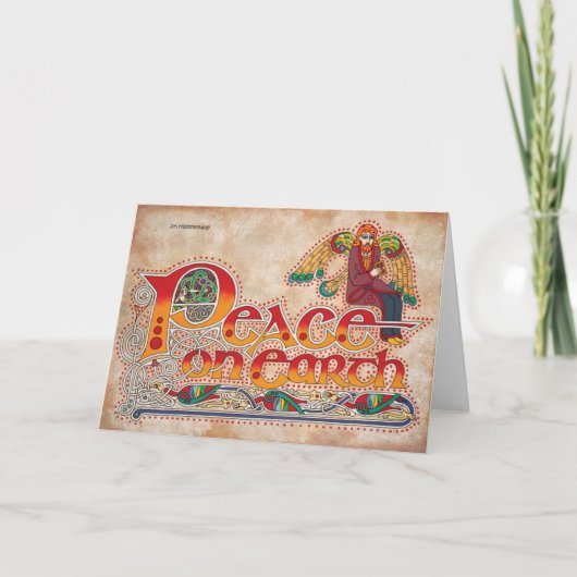 Peace on Earth Celtic Irish Crhistmas Card Feestdagen Kaart (Voorkant)