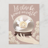 Peace on Earth Christelijke Geboorte Sneeuw Wereld Briefkaart (Voorkant)