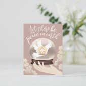 Peace on Earth Christelijke Geboorte Sneeuw Wereld Briefkaart (Staand voorkant)