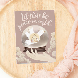 Peace on Earth Christelijke Geboorte Sneeuw Wereld Briefkaart