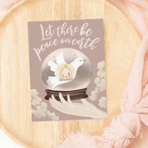Peace on Earth Christelijke Geboorte Sneeuw Wereld Briefkaart