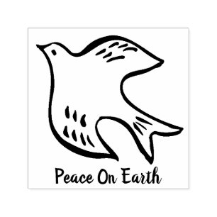 Peace on Earth Christelijke kerstduif Zelfinktende Stempel